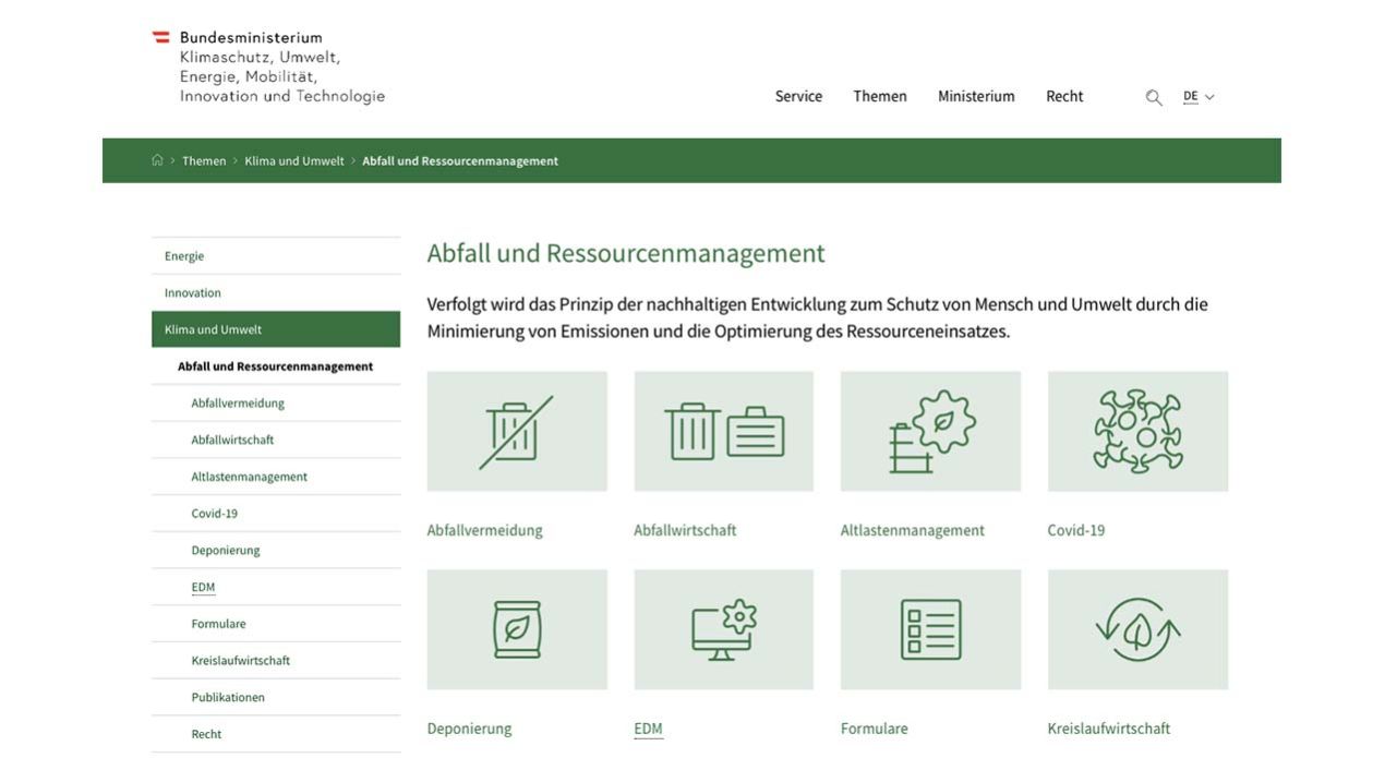 Bundesministerium - Abfall und Ressourcenmanagement